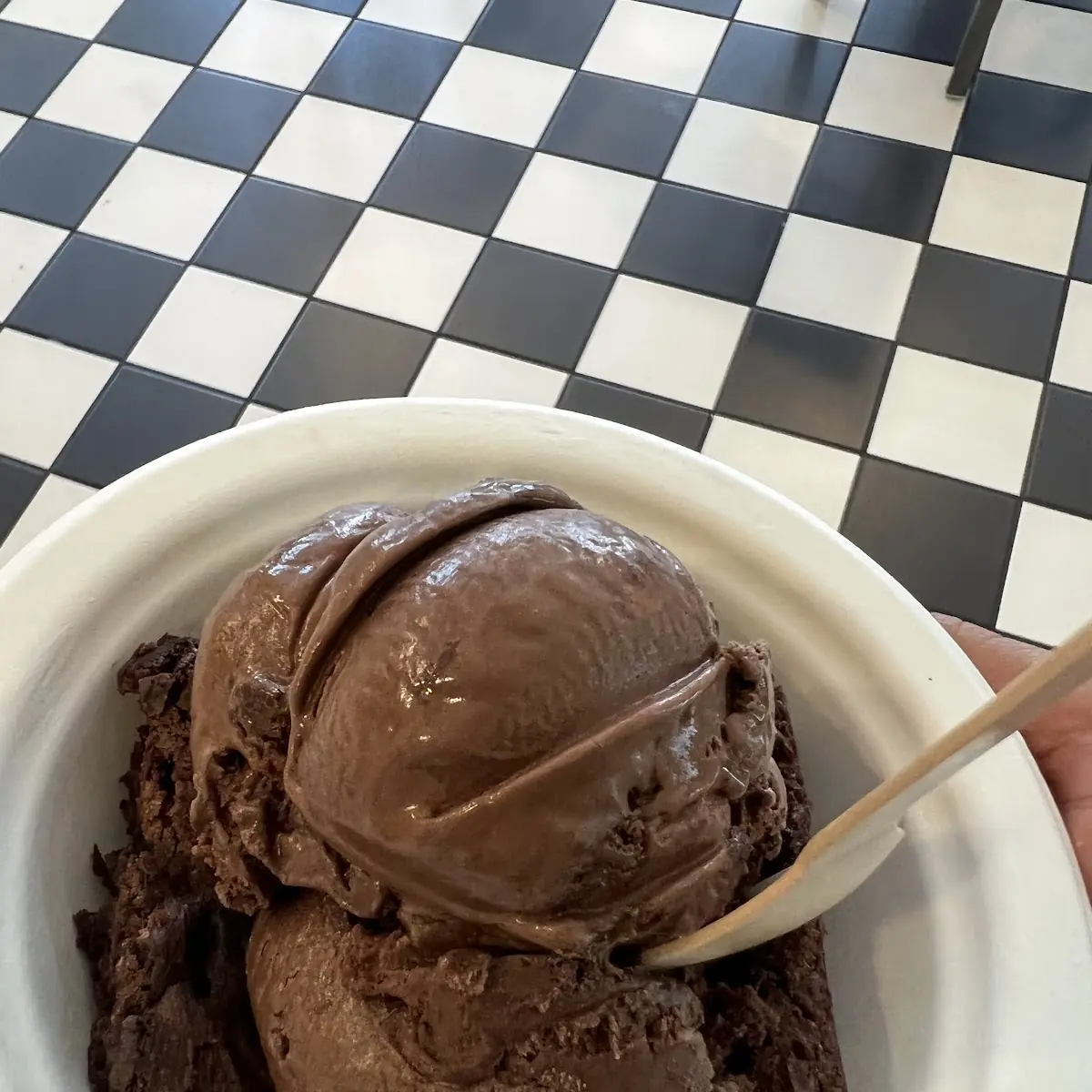 Brownie with Chocolate Ice Cream