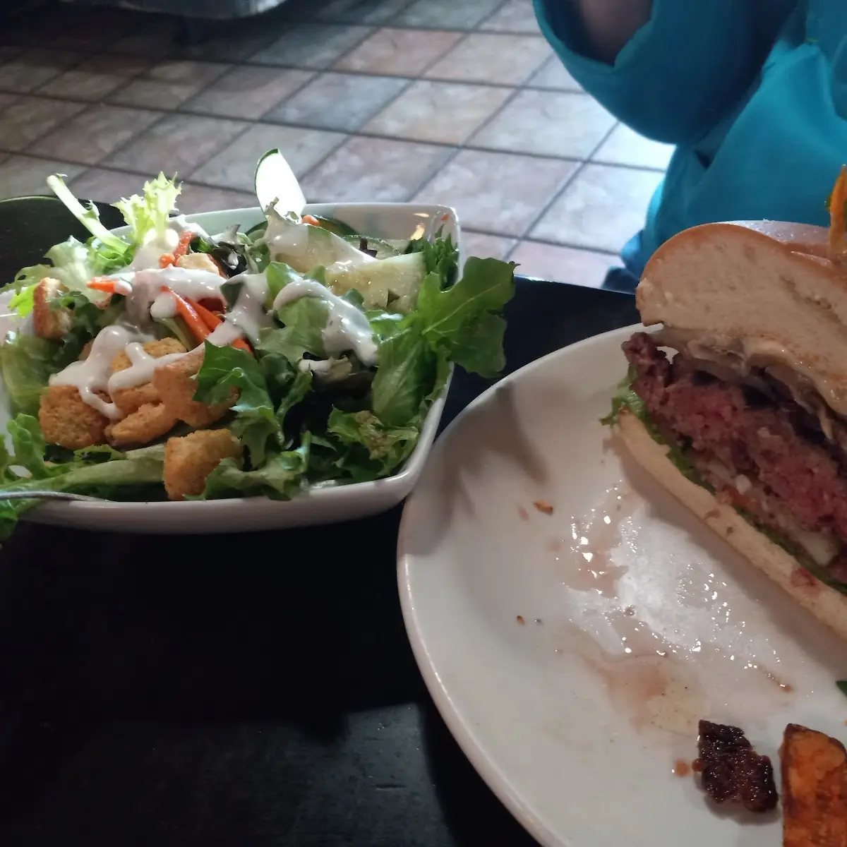 Skidloader Burger with Side Salad