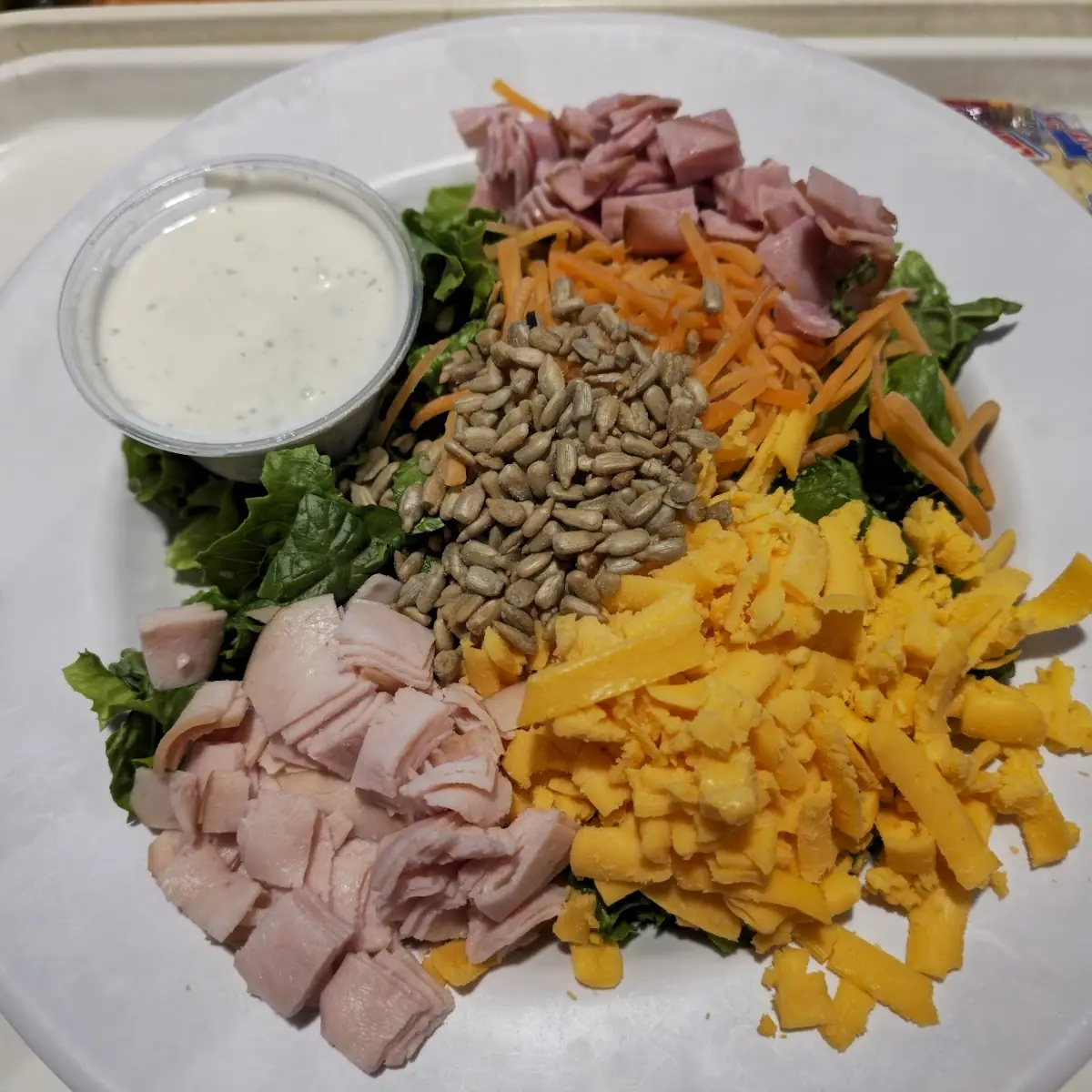 Chef Salad with Turkey Ham Cheese and a Boiled Egg