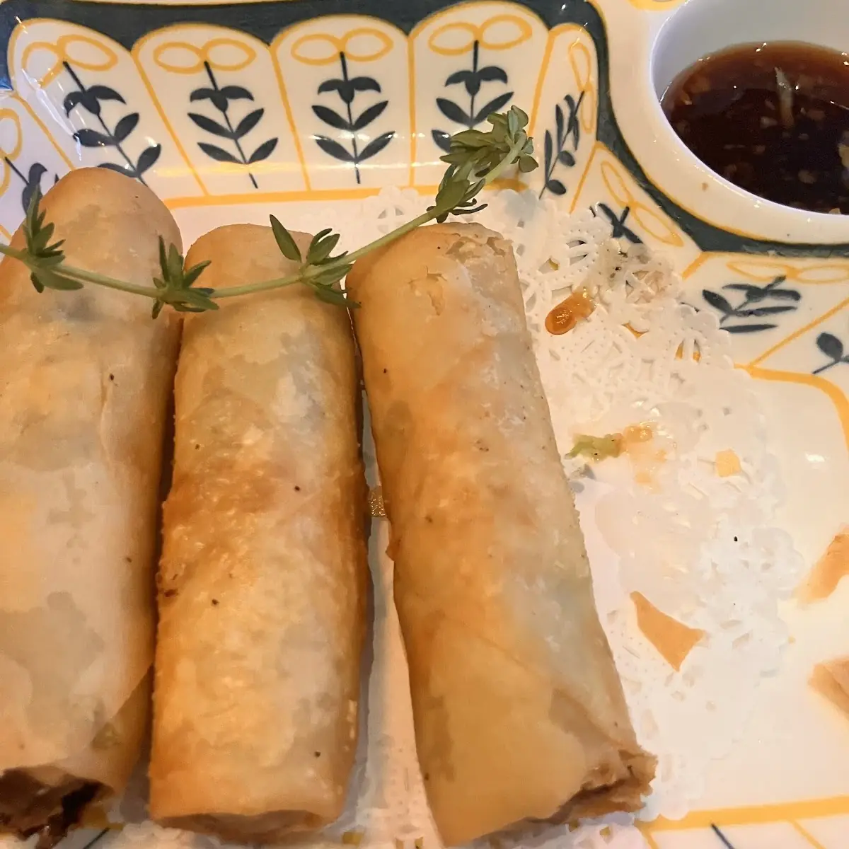 Golden Spring Rolls and Shrimp
