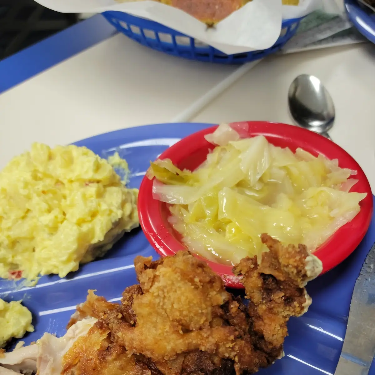 Fried Chicken Steamed Cabbage