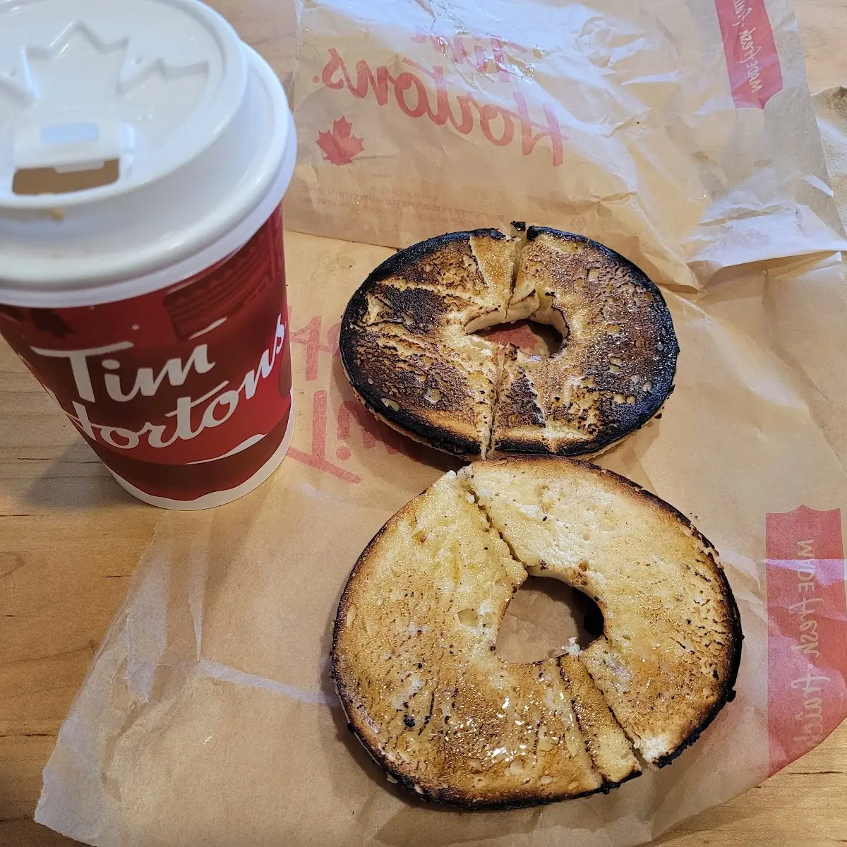 Bagel with Butter, Tim Hortons