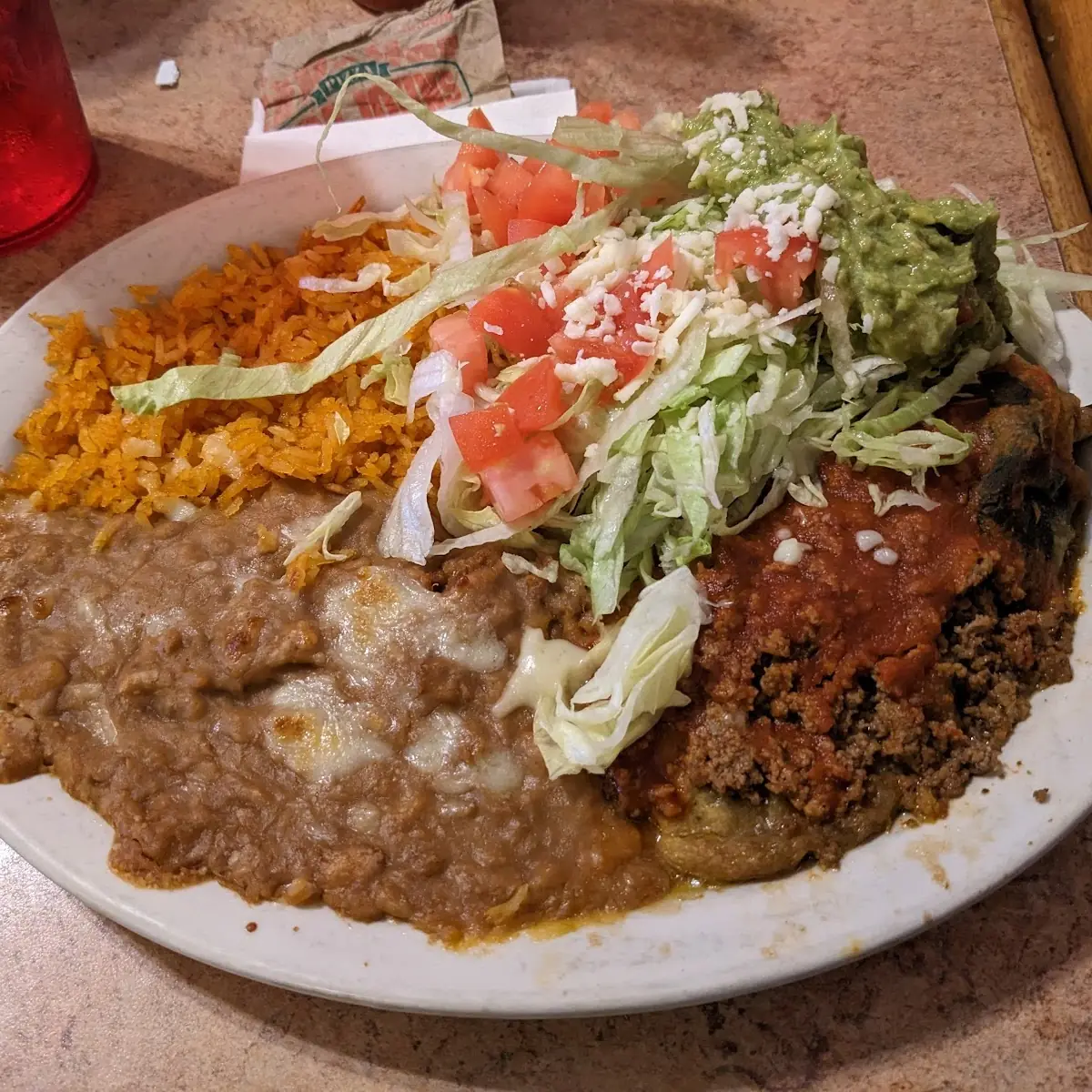 Bean Burrito Cheese Enchilada & Tostada