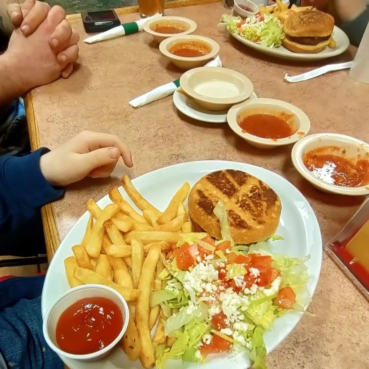Cheese Burger and Fries