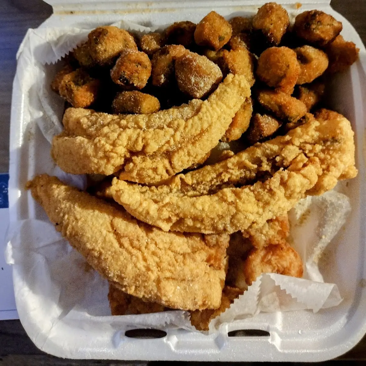 Fried Perch Fried Shrimp and Fried Okra