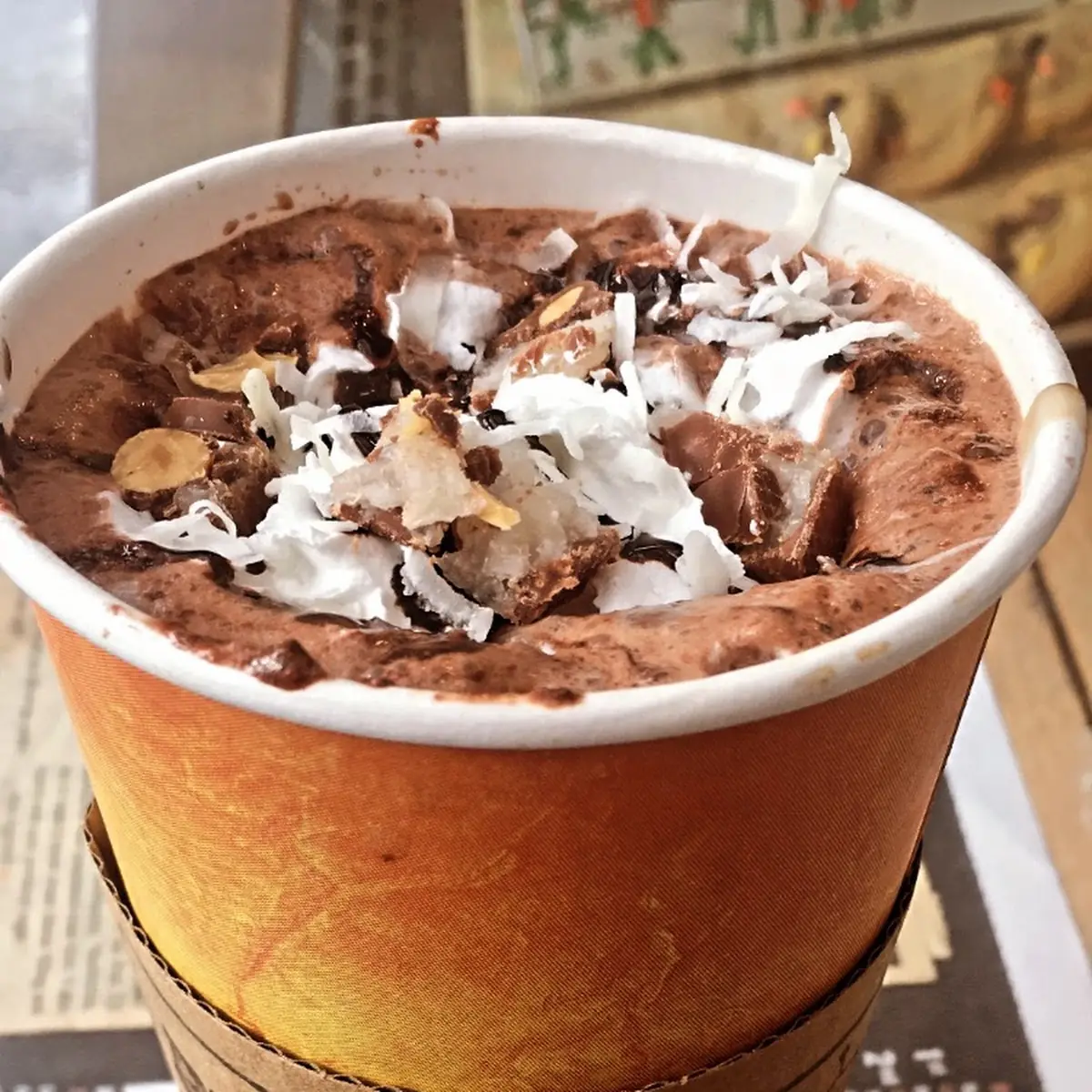 Edible Iced Coffee in a Chocolate Waffle Cone