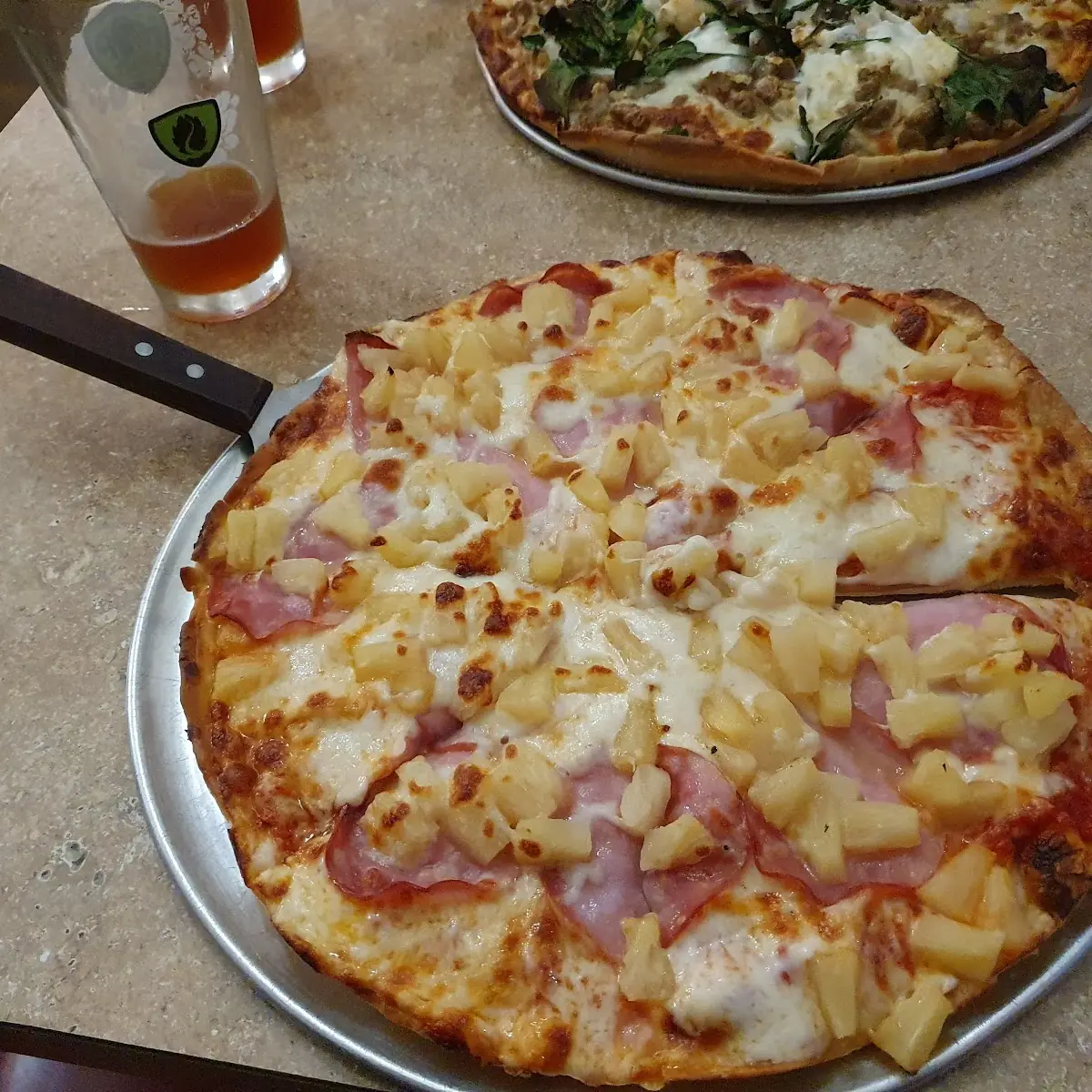Hawaiian Pizza with Black Olives