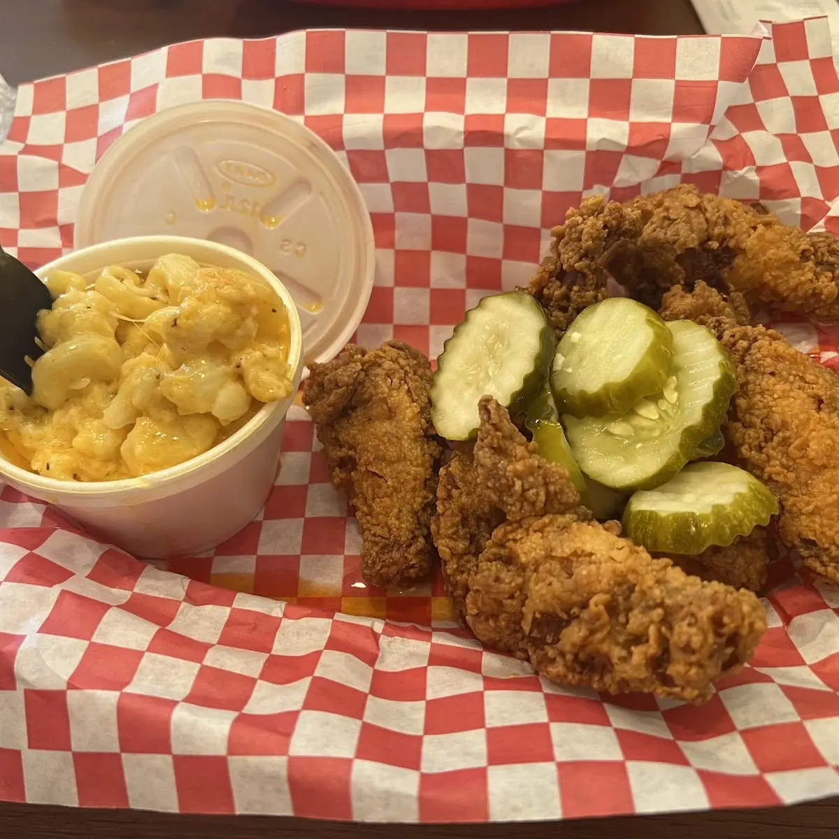 Chicken Wings and Mac and Cheese