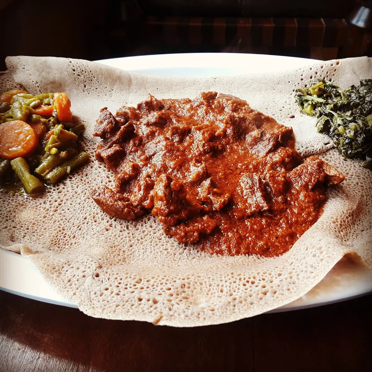 Beets with 2 injera bread