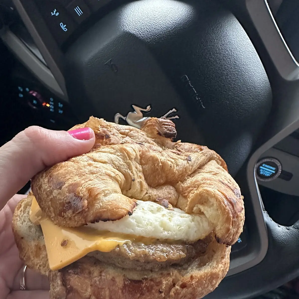 Sausage Egg and Cheese Croissant Sandwich