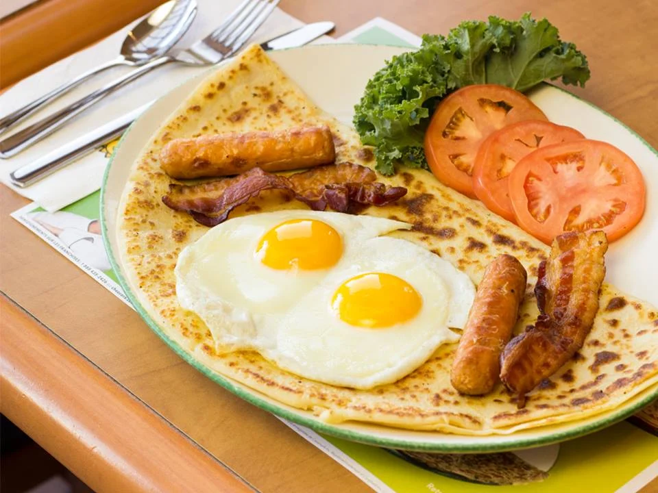 Two Eggs on a Crêpe, Cora Breakfast and Lunch