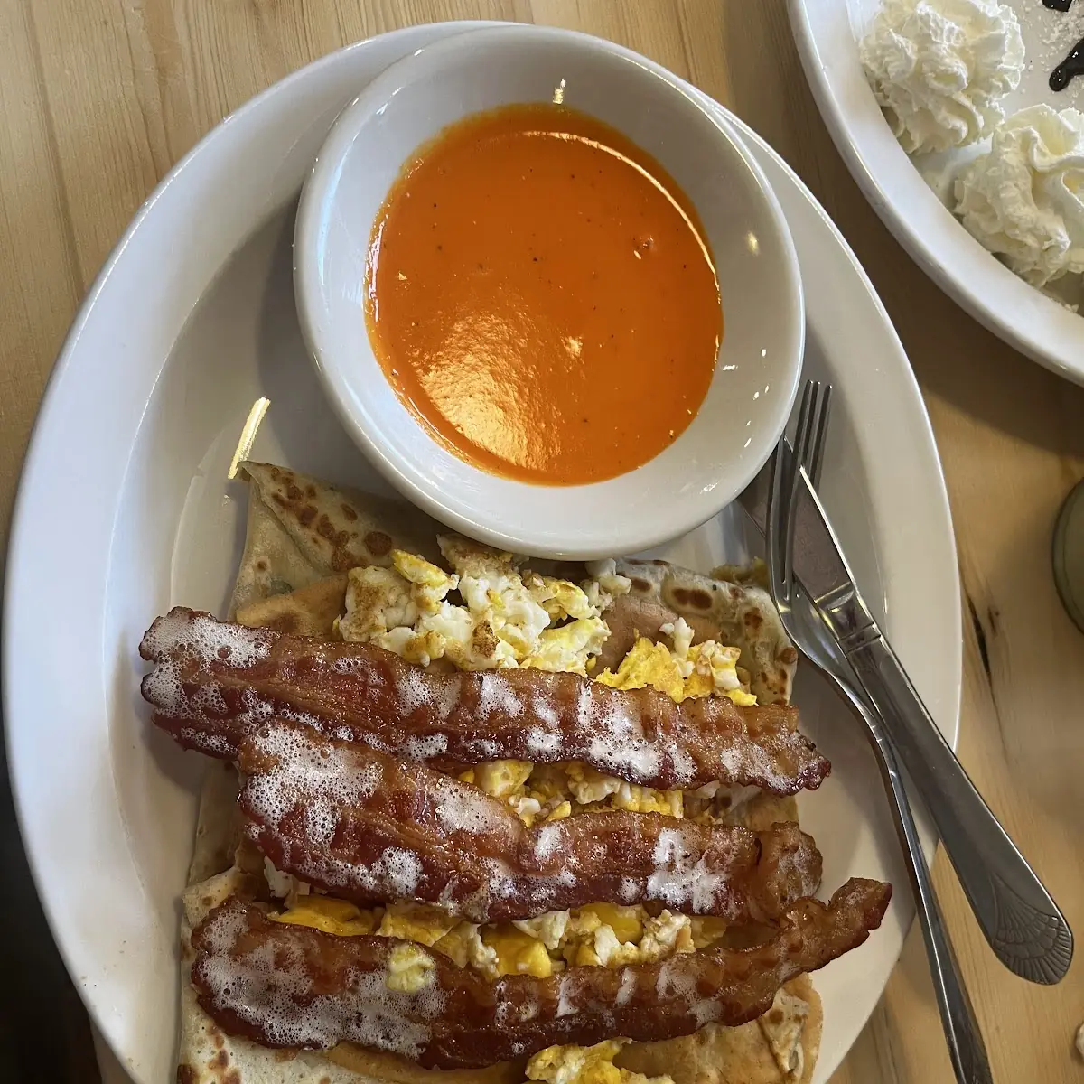 Scrambled Egg & Bacon Crepe