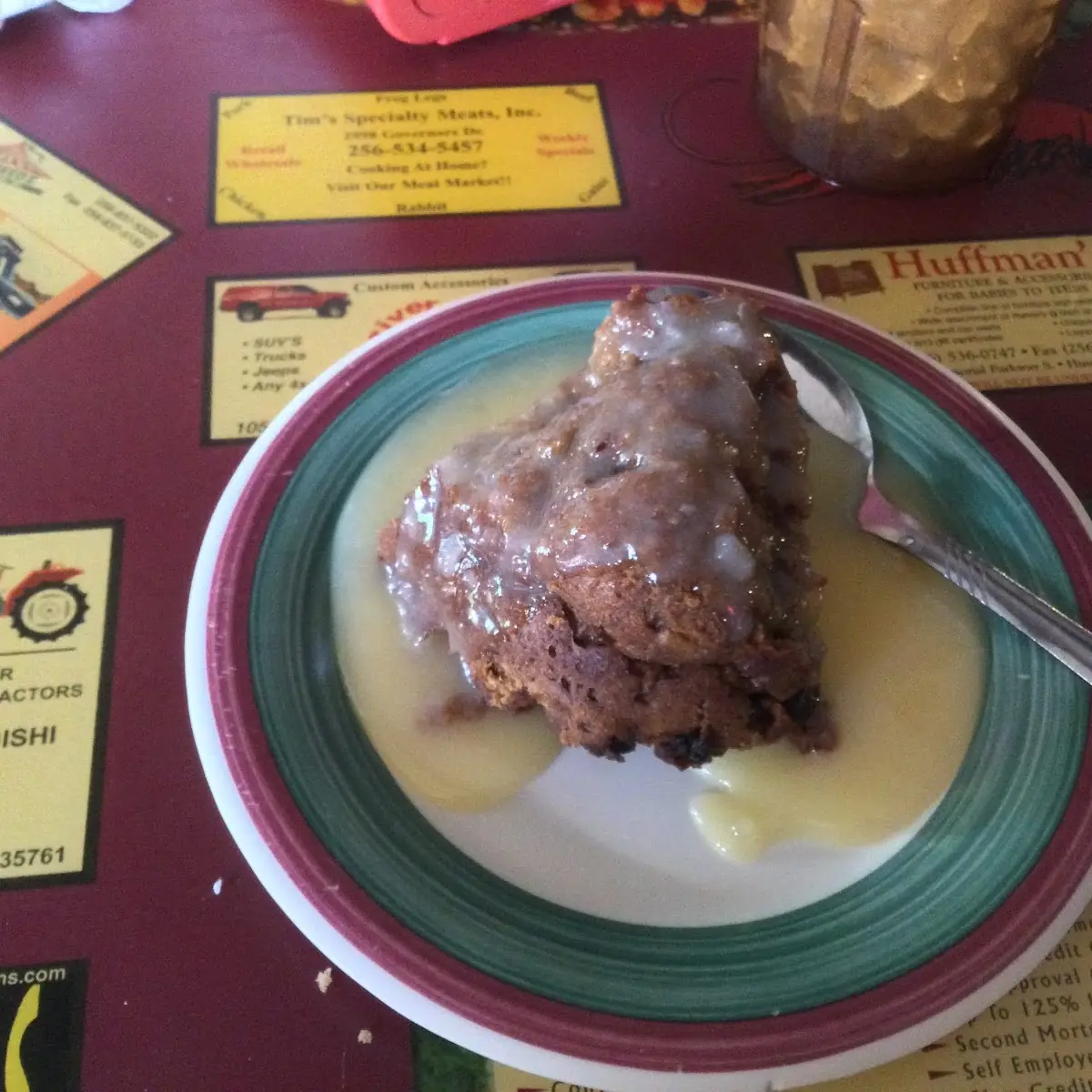 Bread Pudding with Run Sauce
