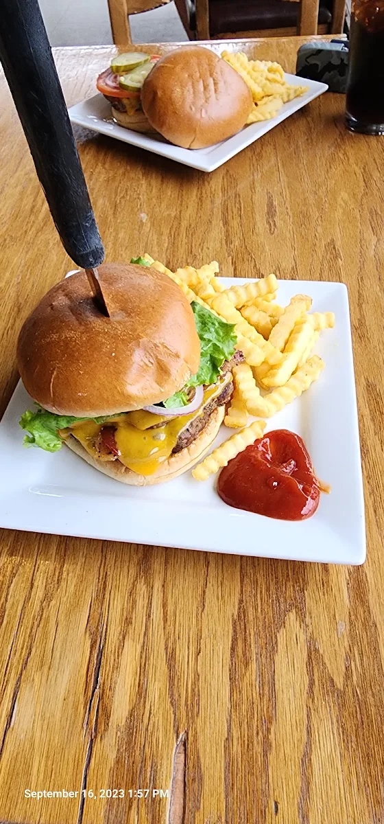 Black Bean Burger with Fries