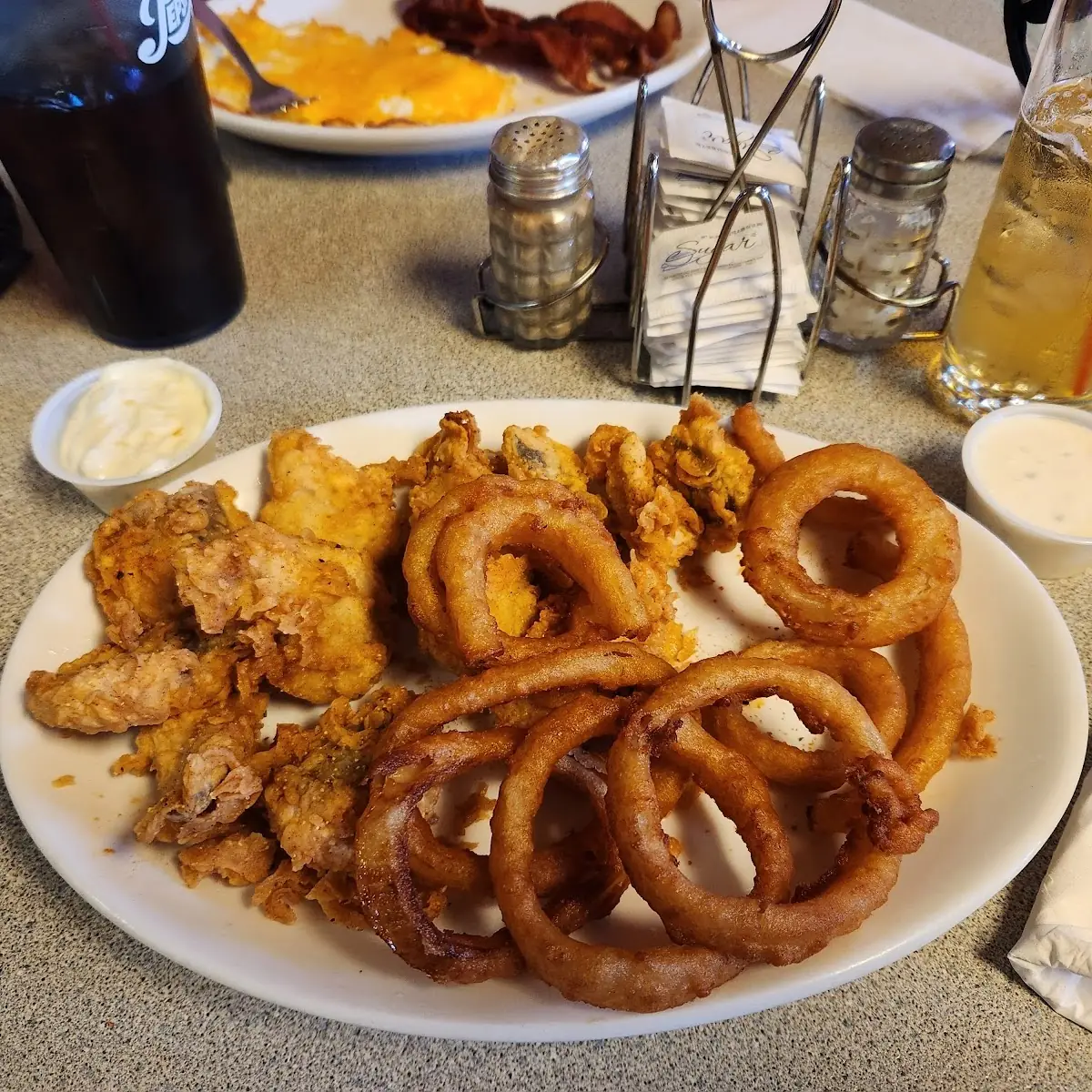 Walleye Fish Bites and Onion Rings