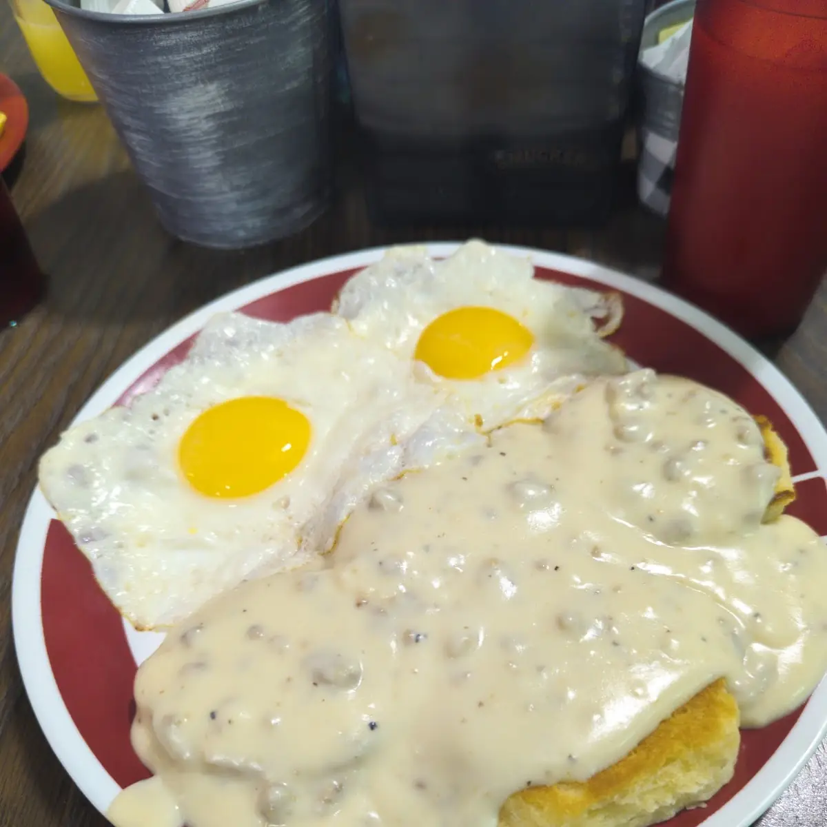 Biscuit and Gravy Two Eggs