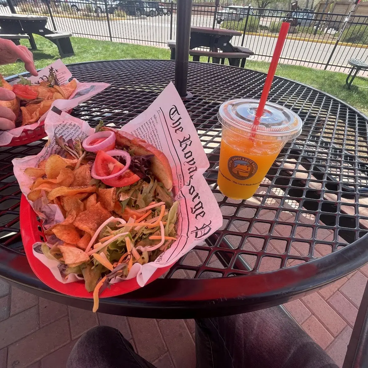 Mango Chicken Sandwich and Mango Smoothie
