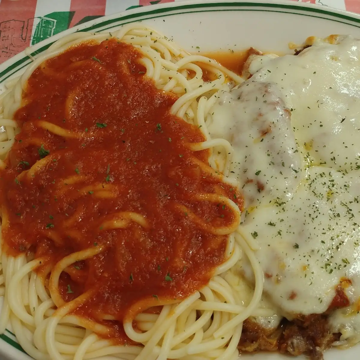 Eggplant Parm Dinner with Spaghetti