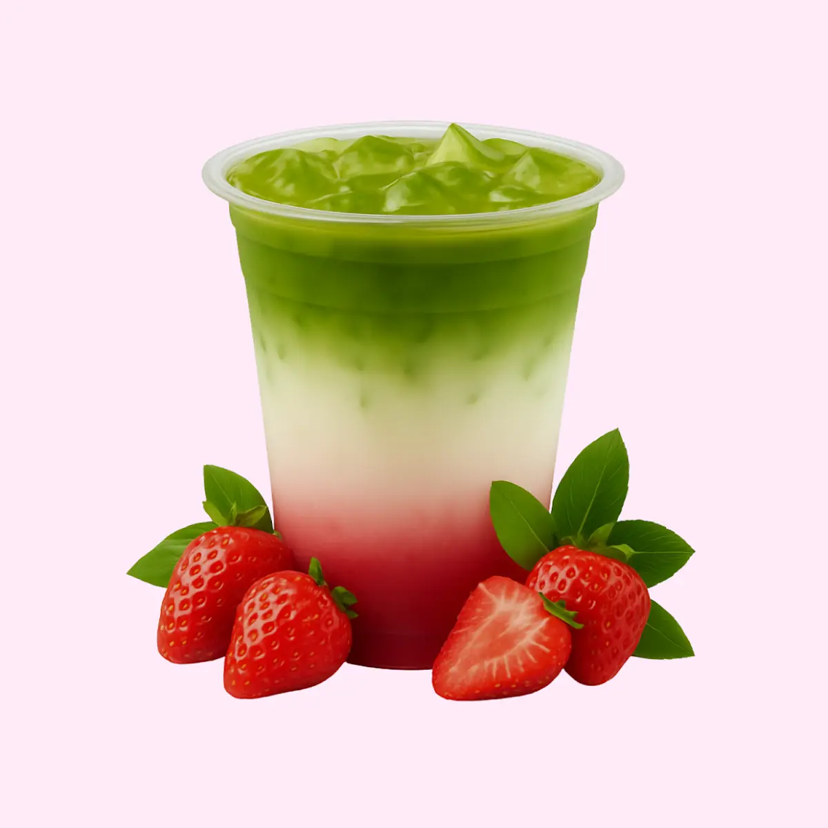 Strawberry Matcha Latte Iced