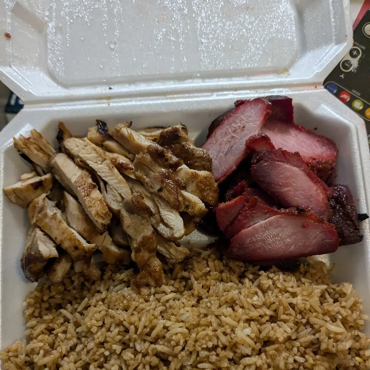 Custom Fried Rice BBQ Pork Teriyaki Chicken