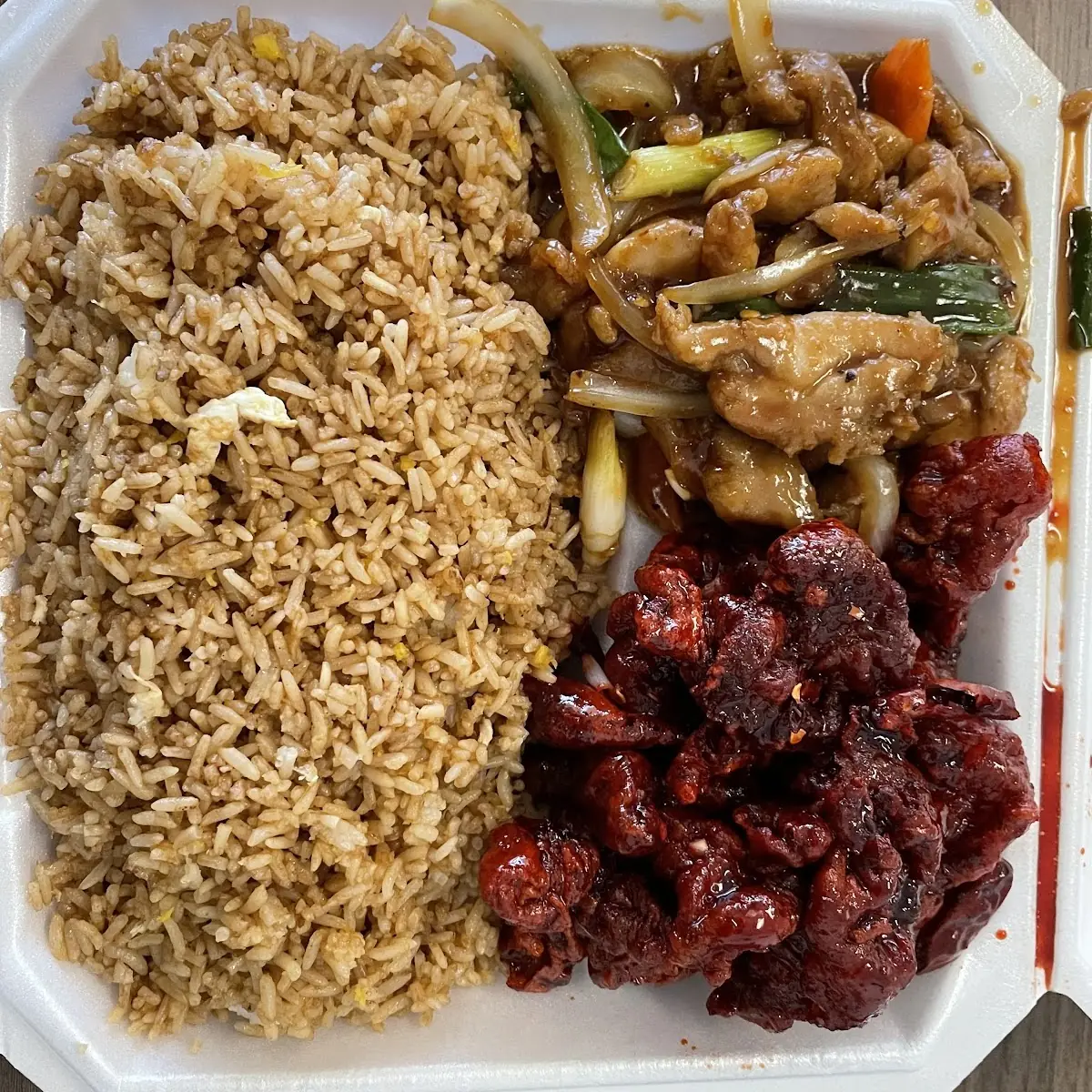 Orange Chicken Thai Spicy Chicken and Fried Rice