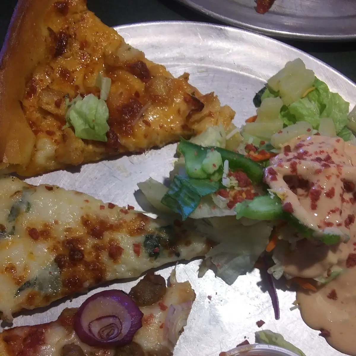 Pizza Slices and Salad