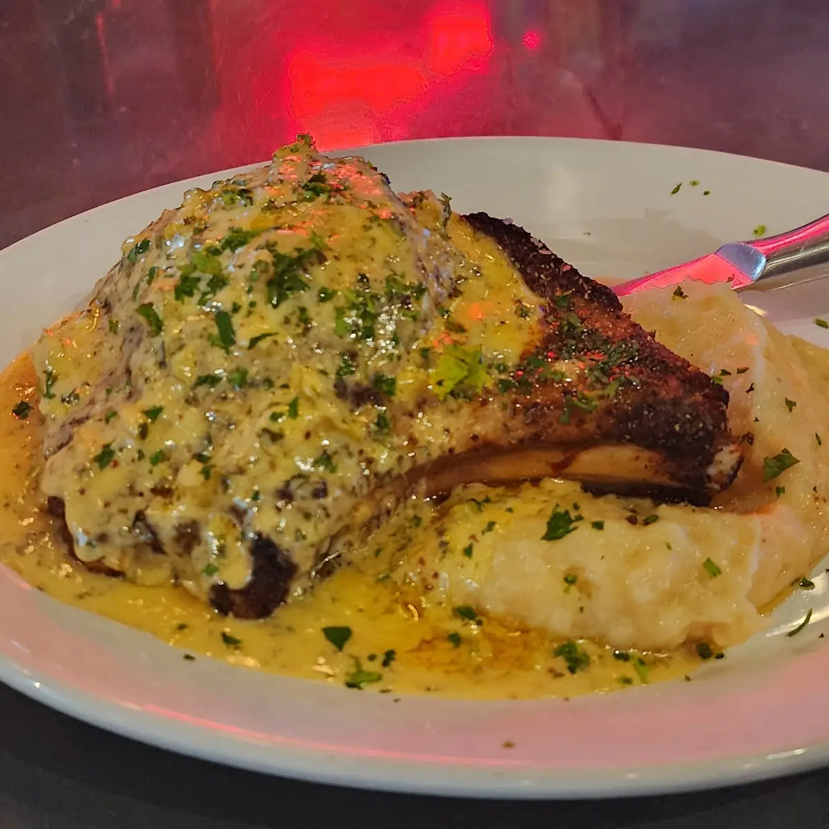 Boudin Stuffed Pork Chop