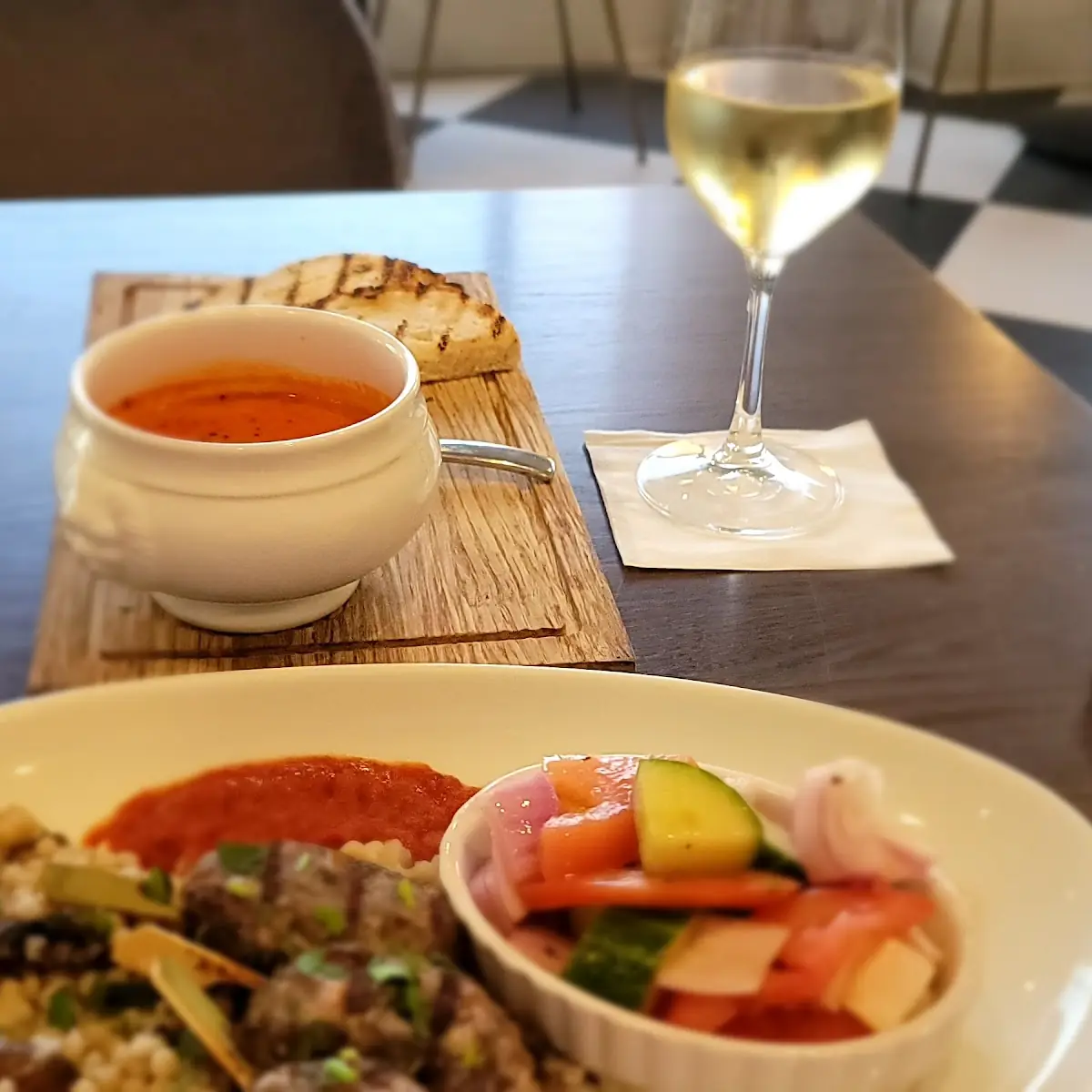 Lamb Kofta and Tomato Basil Soup