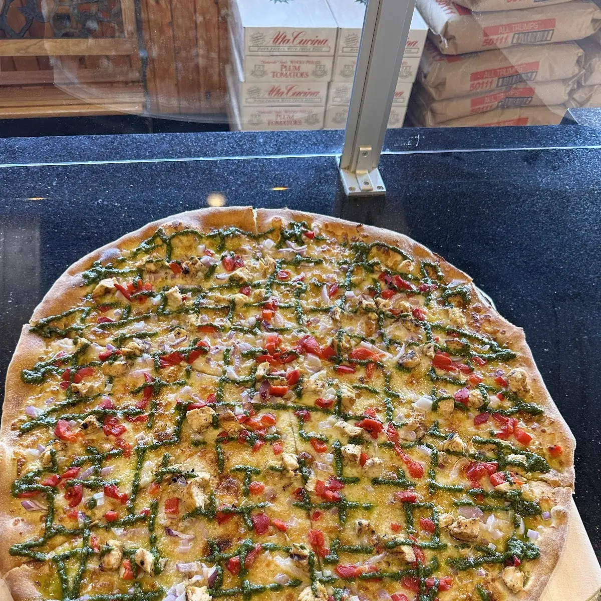 Chicken Pesto Green Pizza