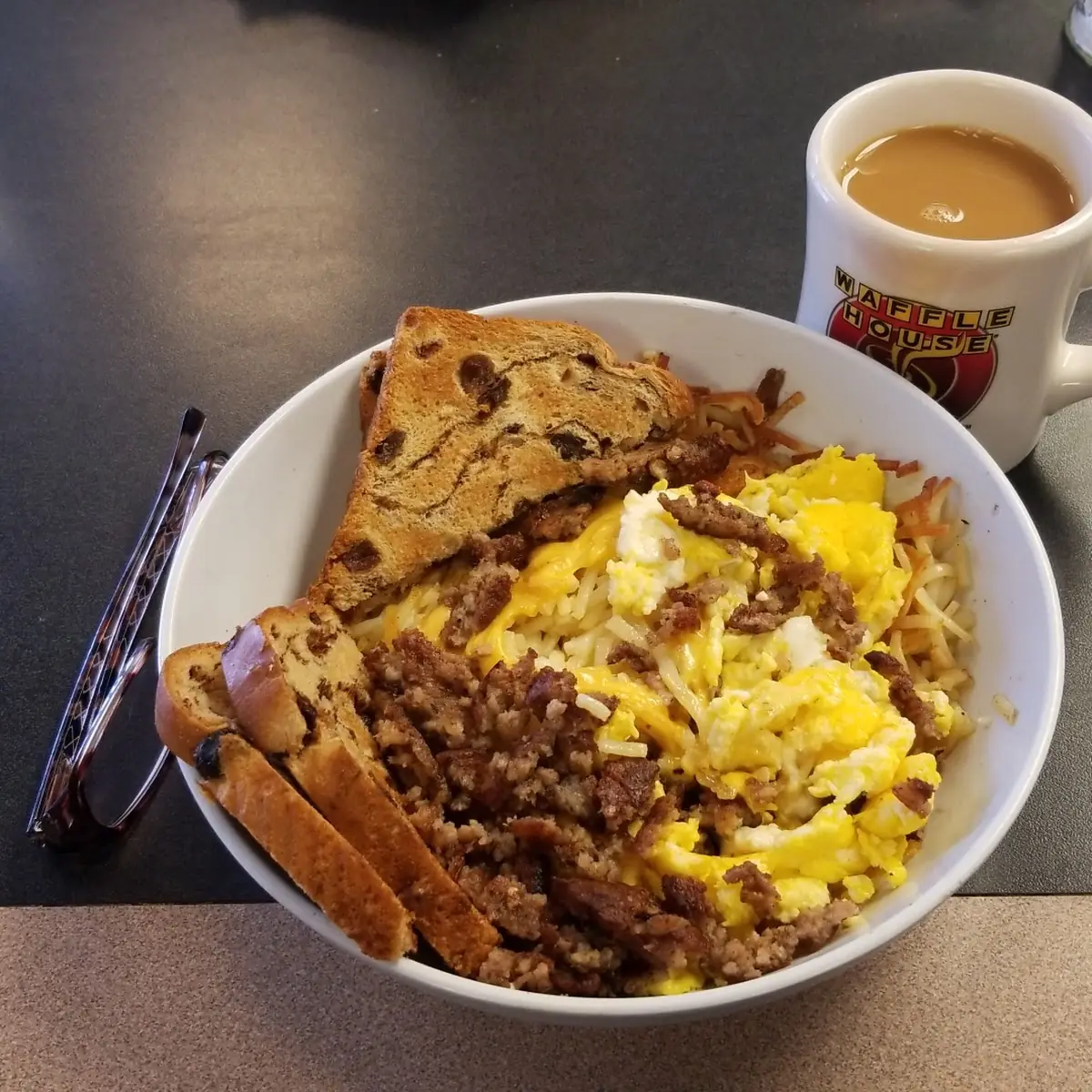 Sausage Egg Cheese Hashbrown Bowl