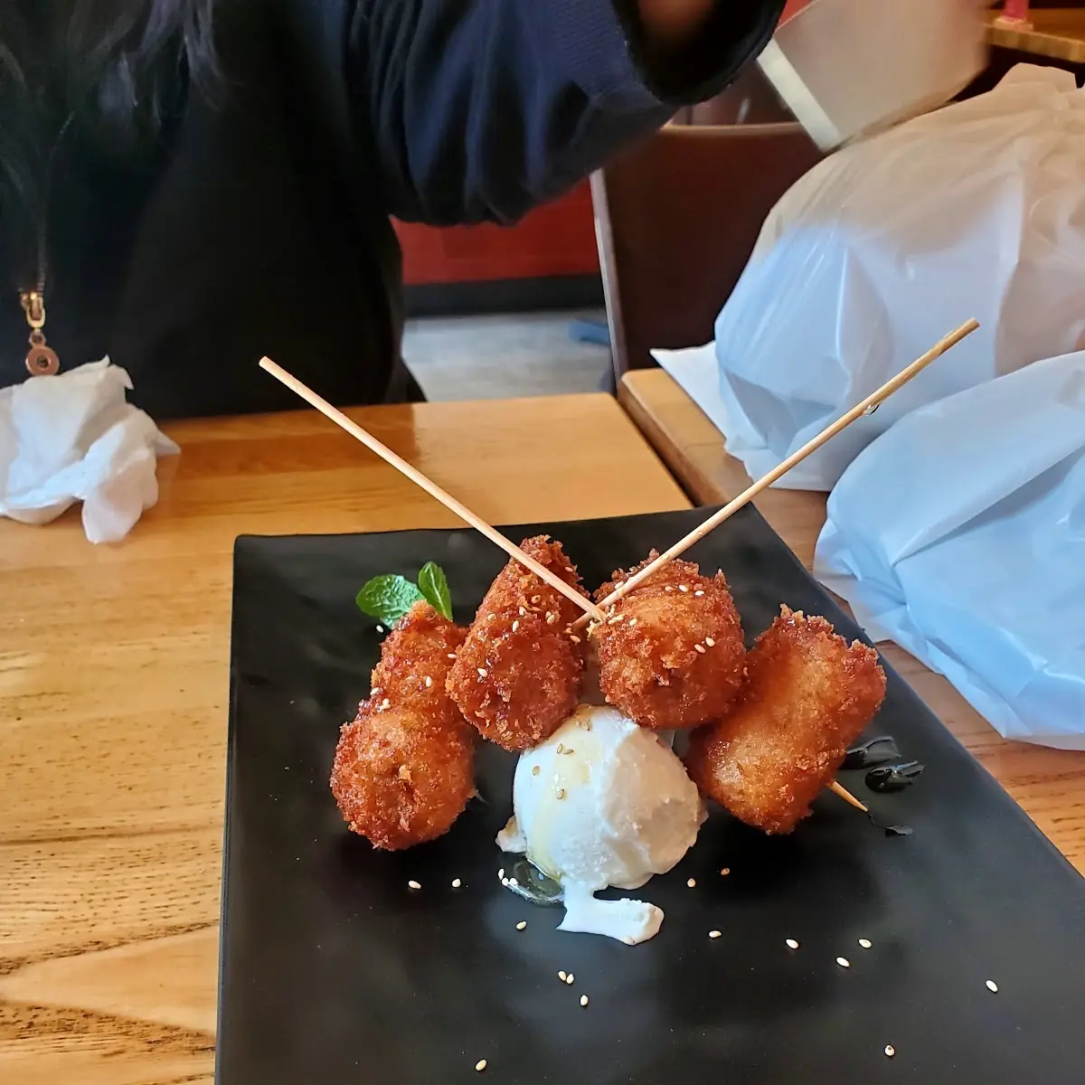 Fried Bananas with Coconut Ice Cream