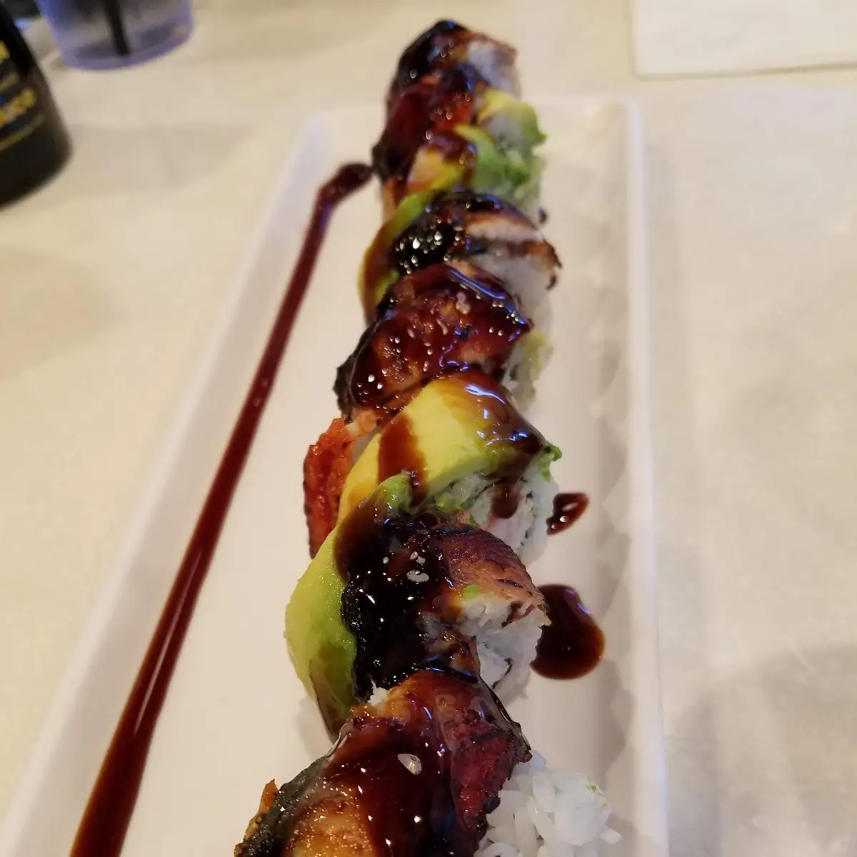 Unagi on Top of Cali Roll