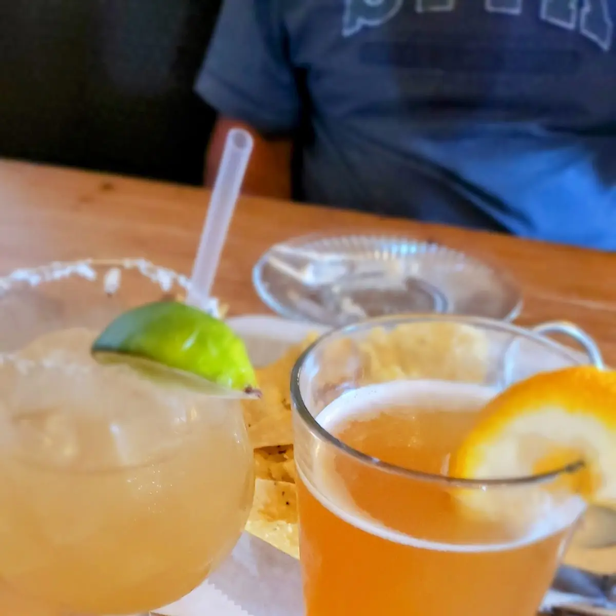 Mango Ultimate Margarita and Blue Moon