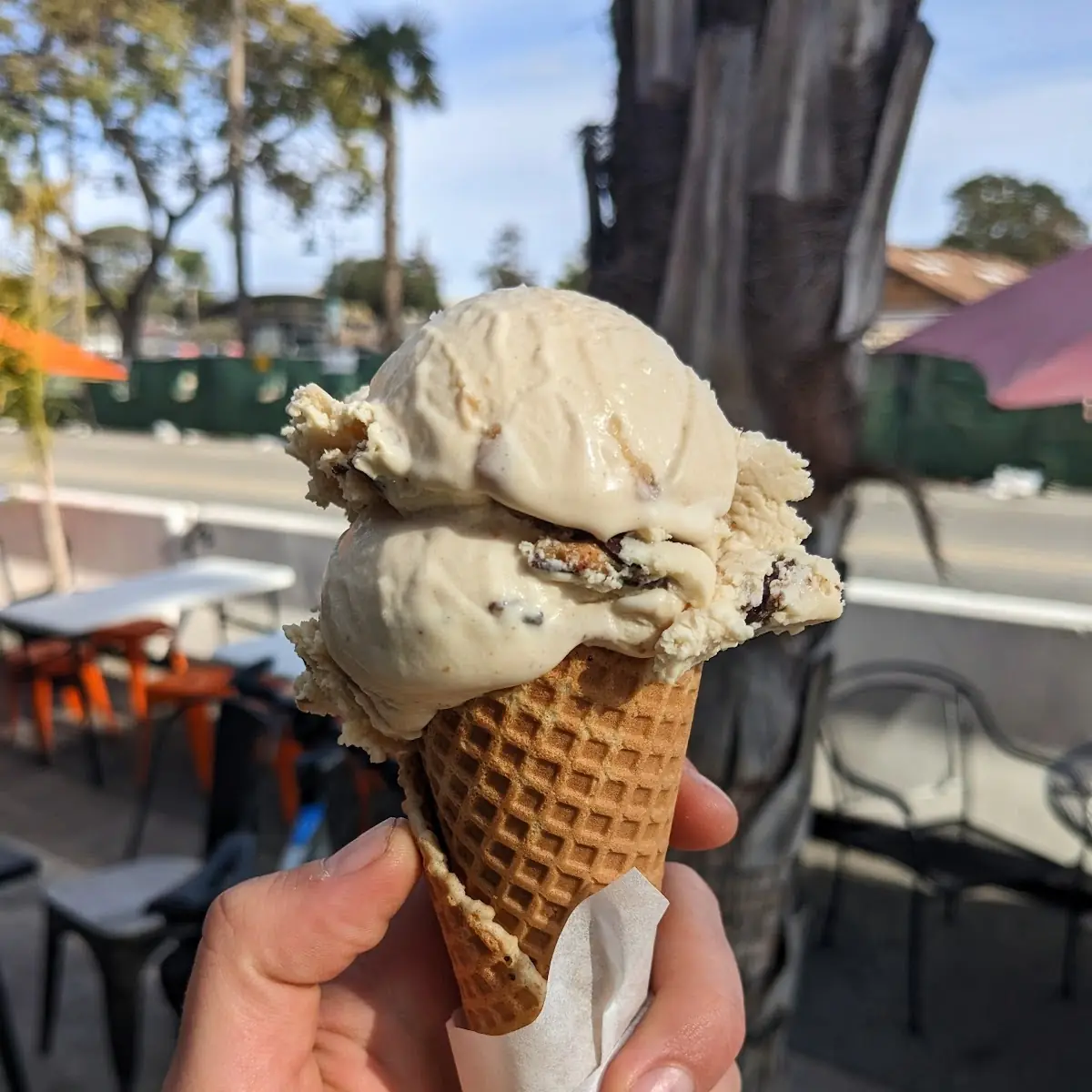 'Rootbeer Float' Icecream in Waffle Cone