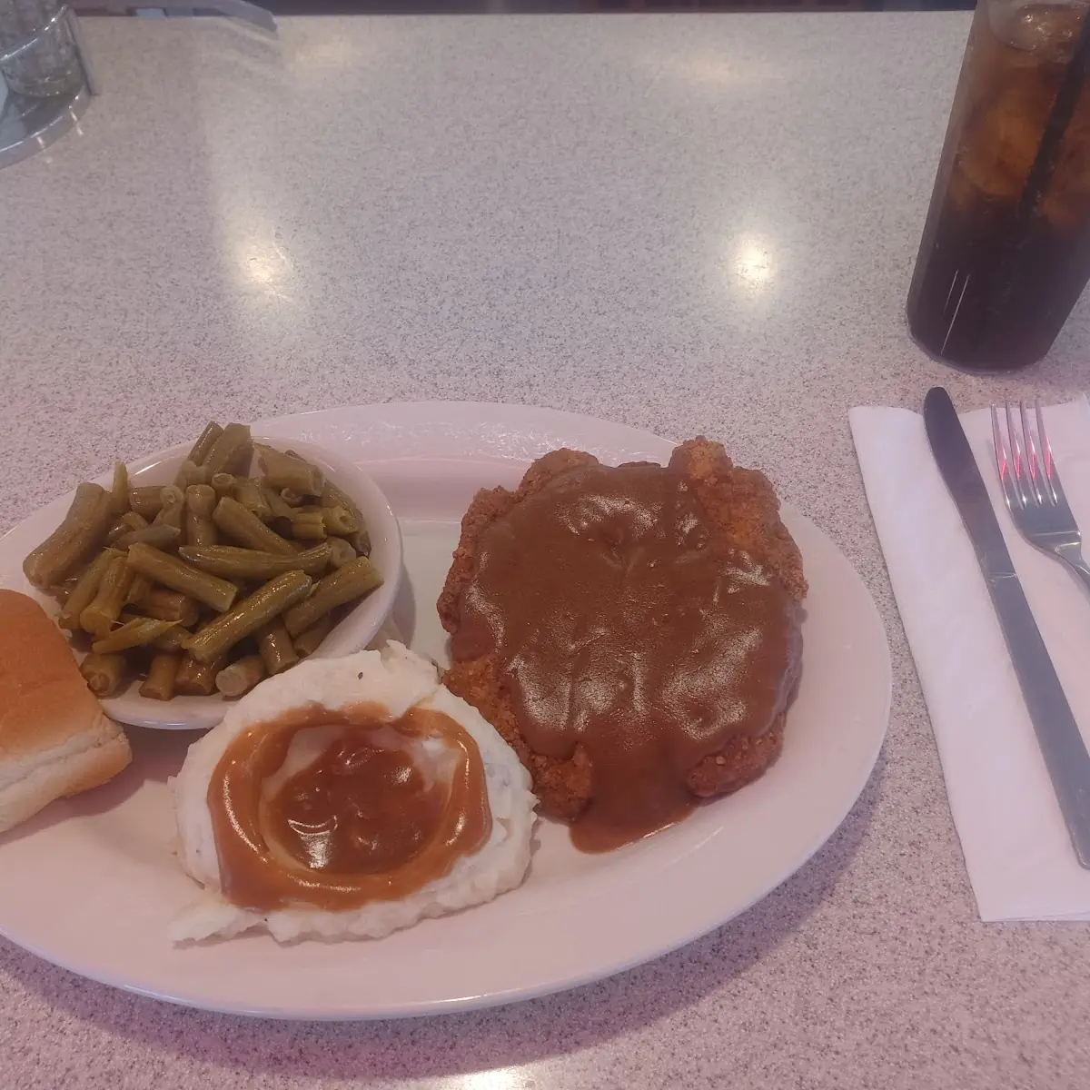Chicken Fried Steak with Brown Graymashed Potatoes