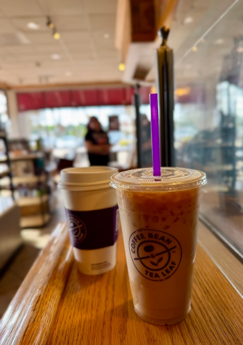 Iced Caramel Latte with Straw