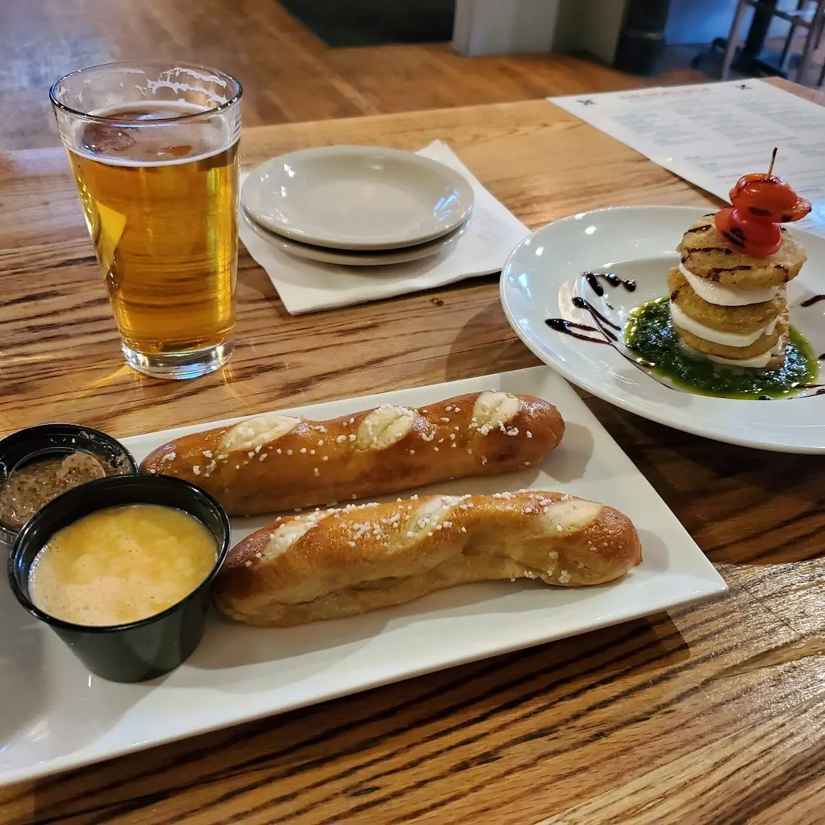 Pretzel Sticks Fried Green Tomato Stack