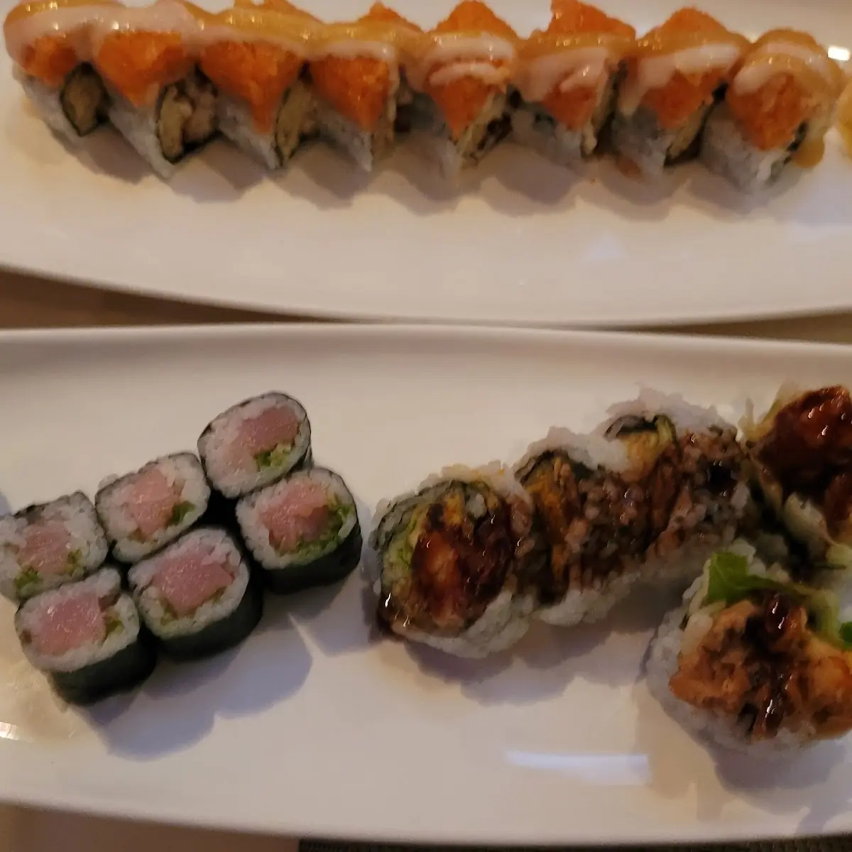 White Tail Roll and Eel Cucumber Roll