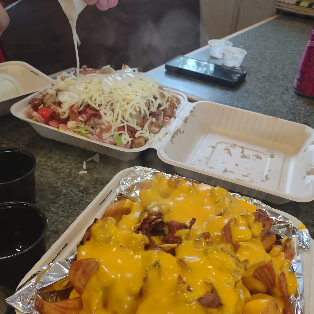 Buffalo Chicken Salad Bacon Cheese Fries