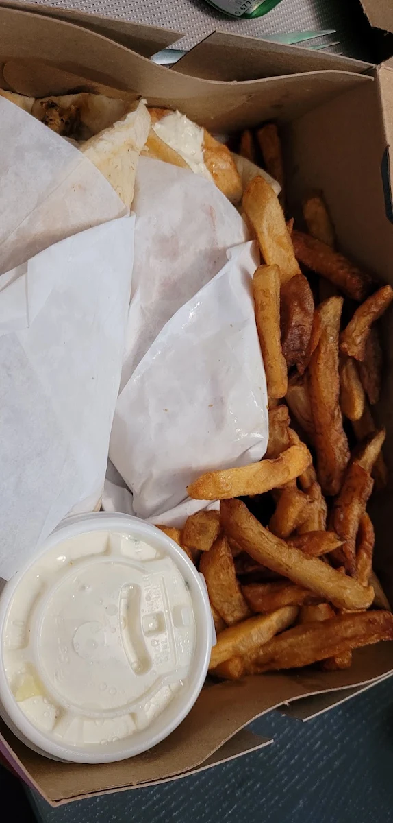 Fries and Chicken Gyro