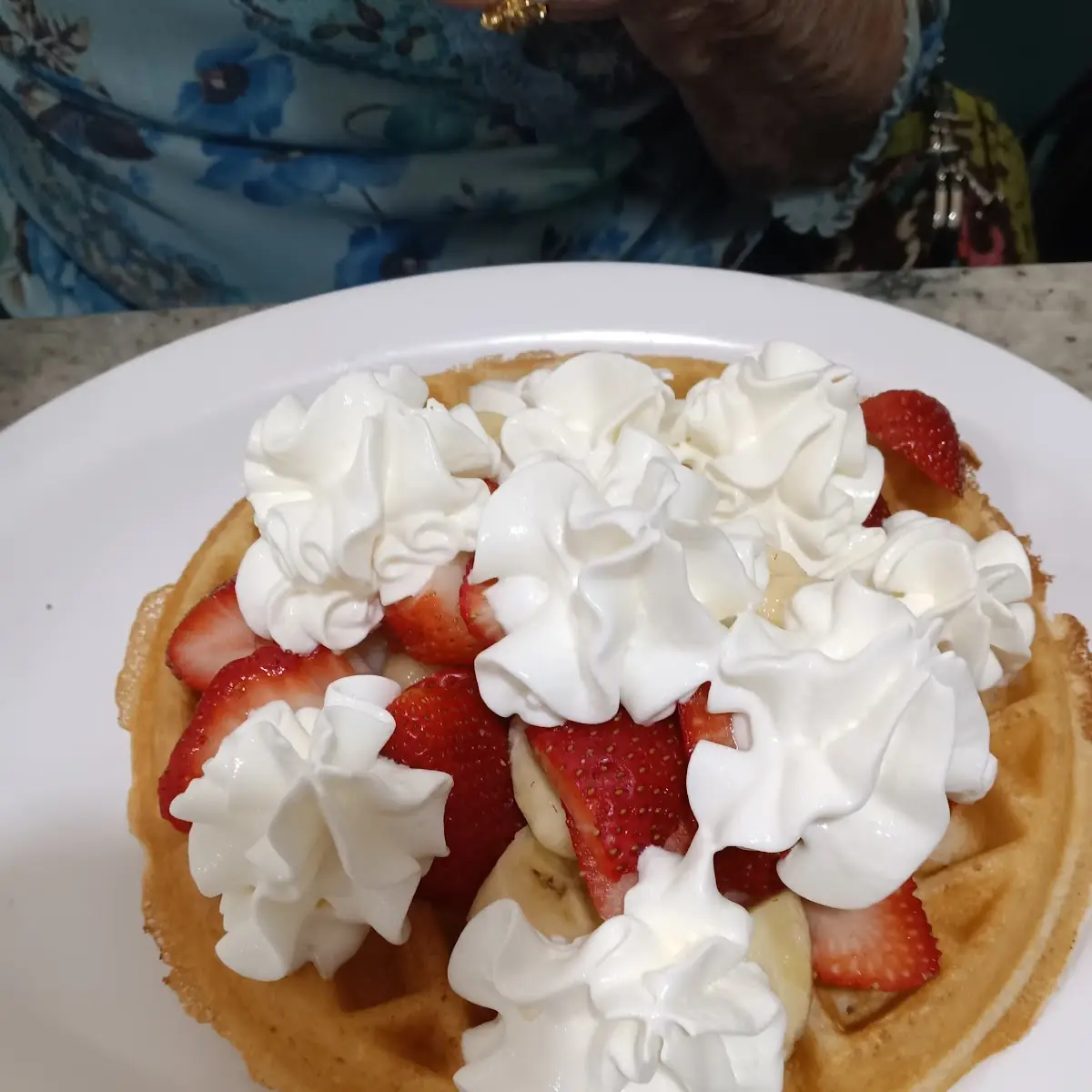 Strawberry and Banana Belgium Waffle