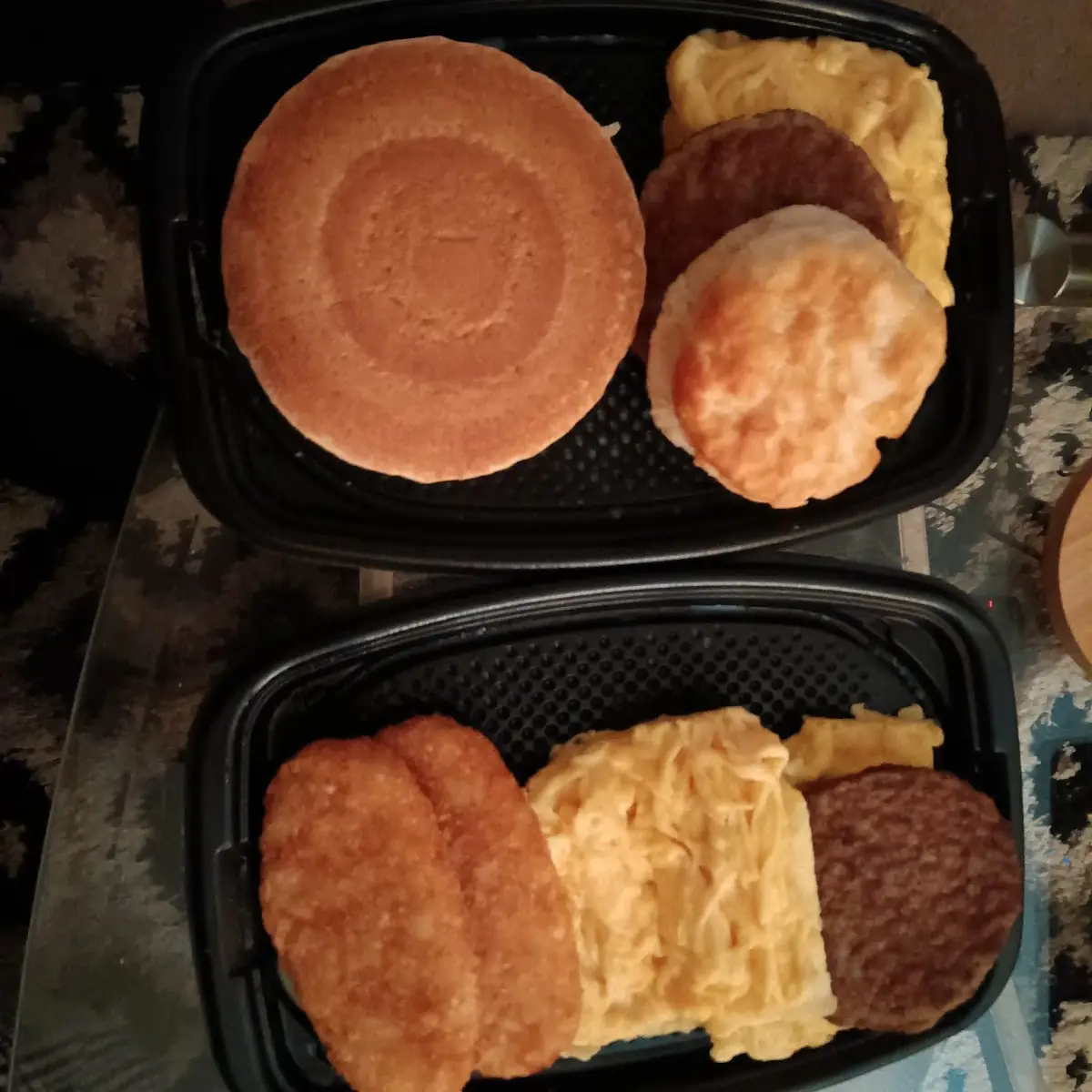2 Pancake Sausage Egg 2 Biscuits 2 Hash Browns Eggs Sausage
