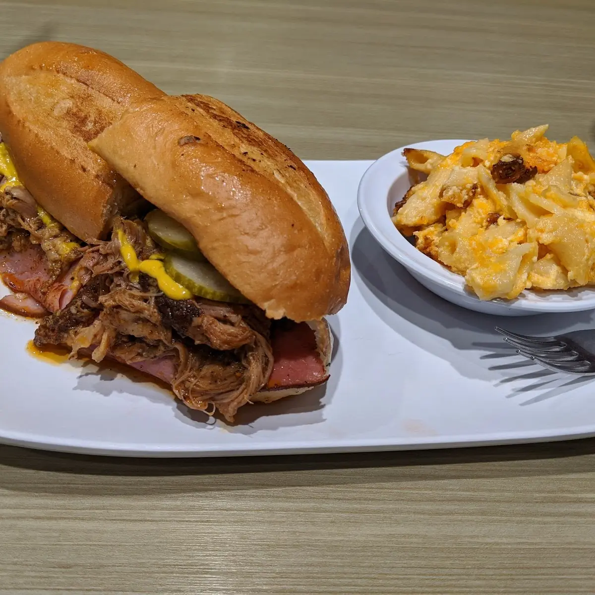 Cuban Sandwich with Mac and Cheese