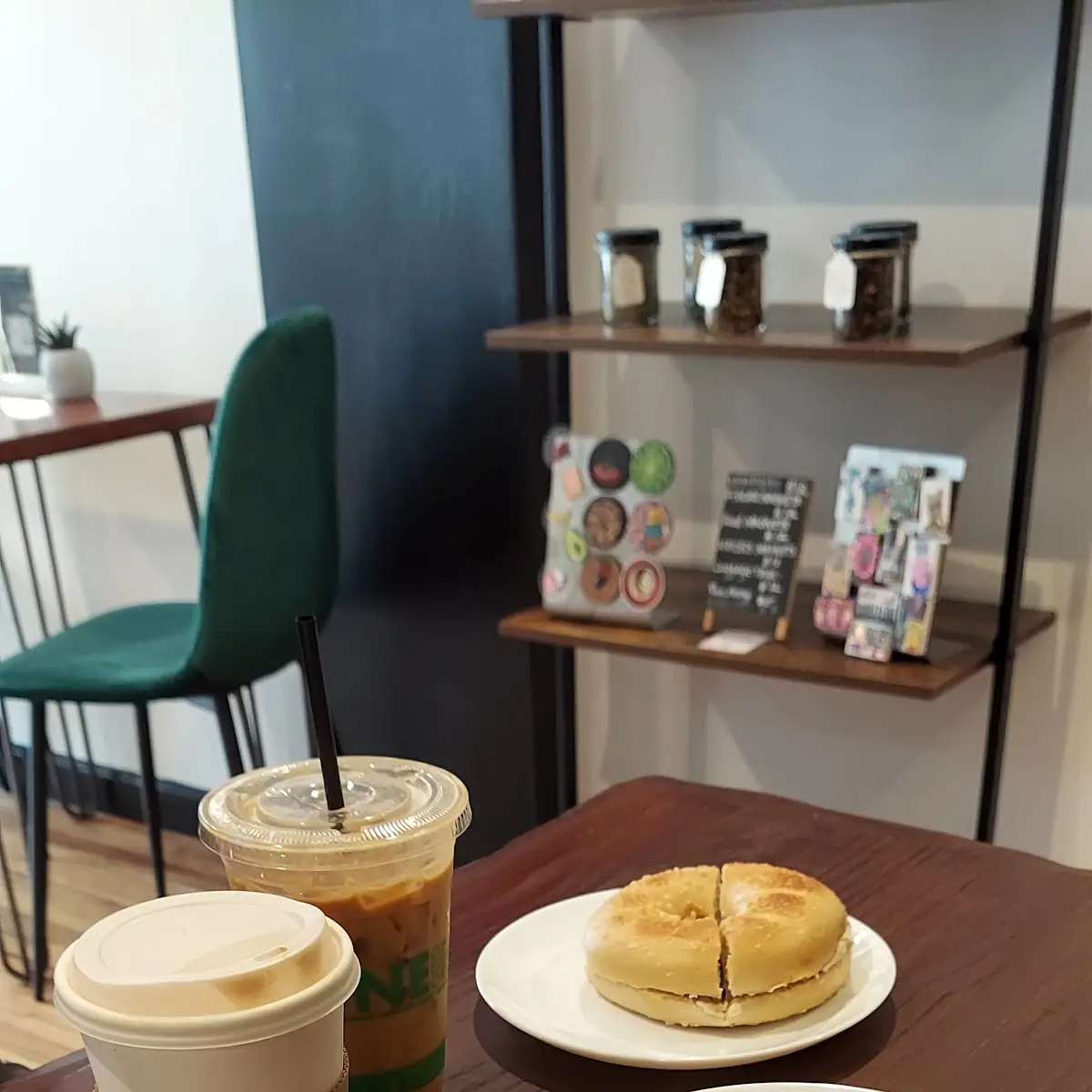 Everything Bagel with Cream Cheese Lain Bagels