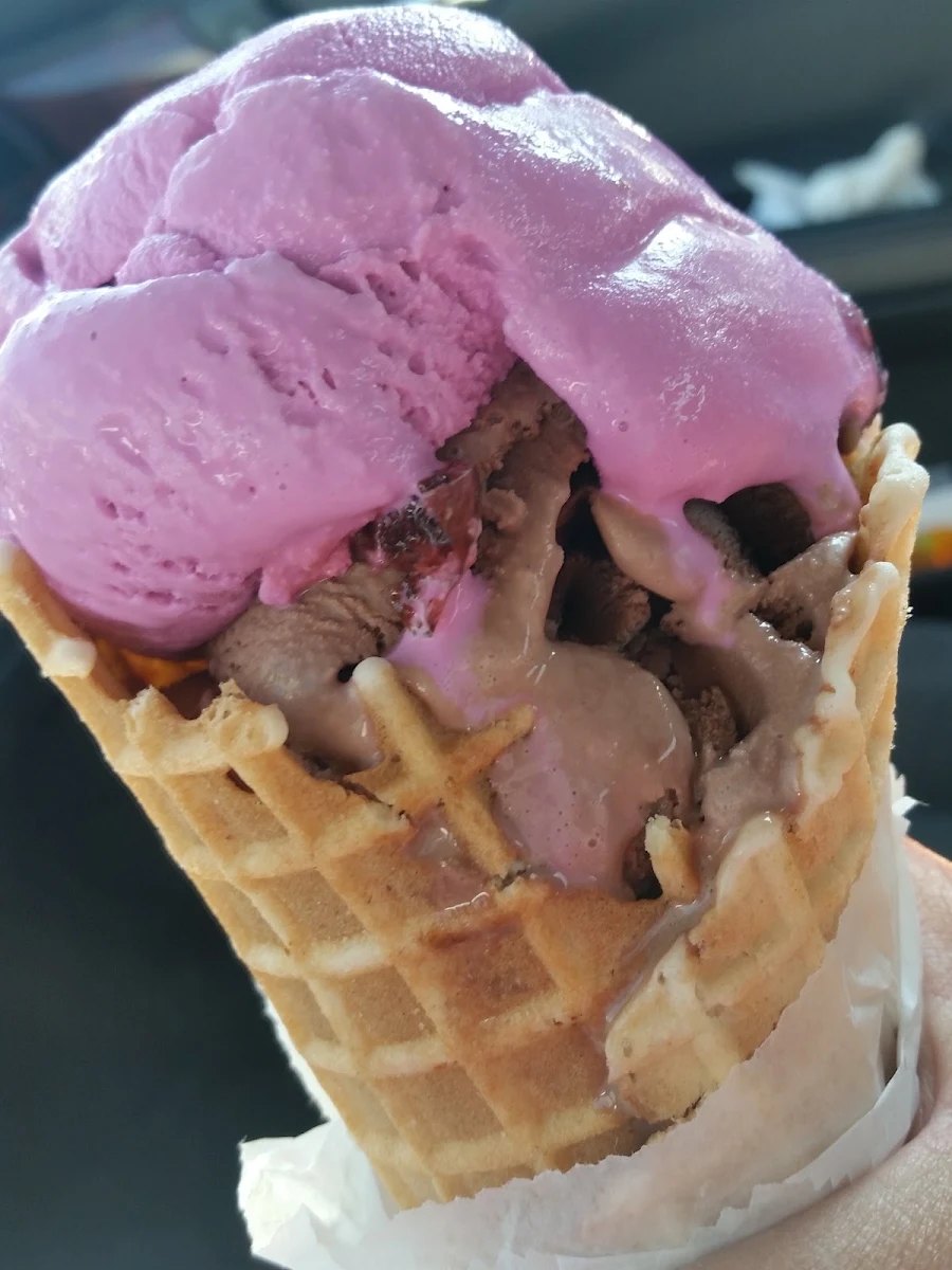 2 Scoops in a Waffle Cone - Black Cherry & Chocolate