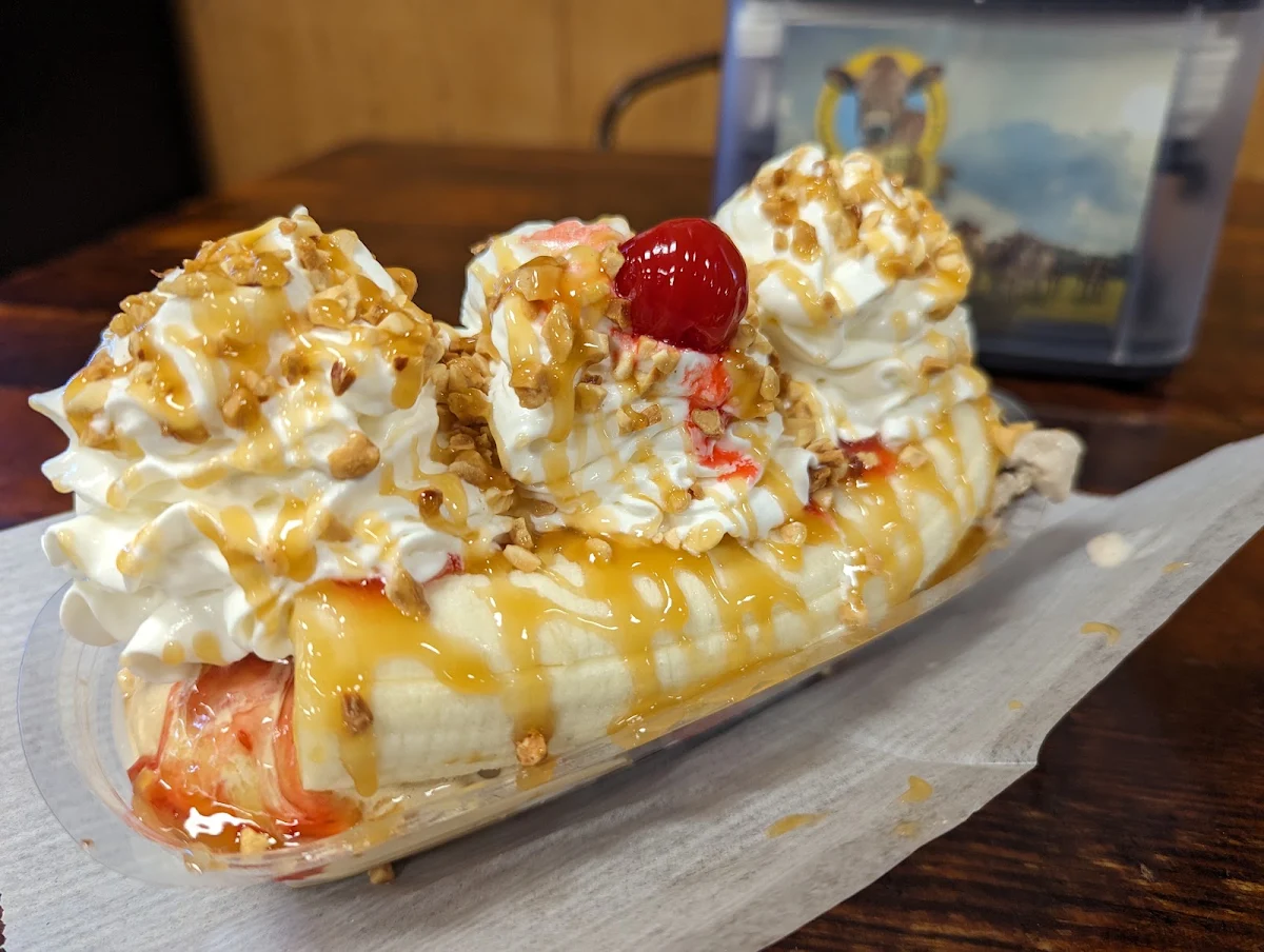 Banana Split with Strawberries and Whipped Cream