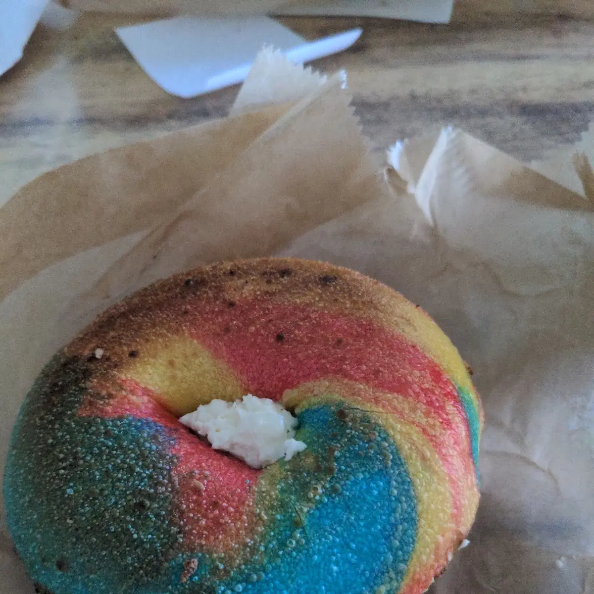 Unicorn Bagel with Cream Cheese