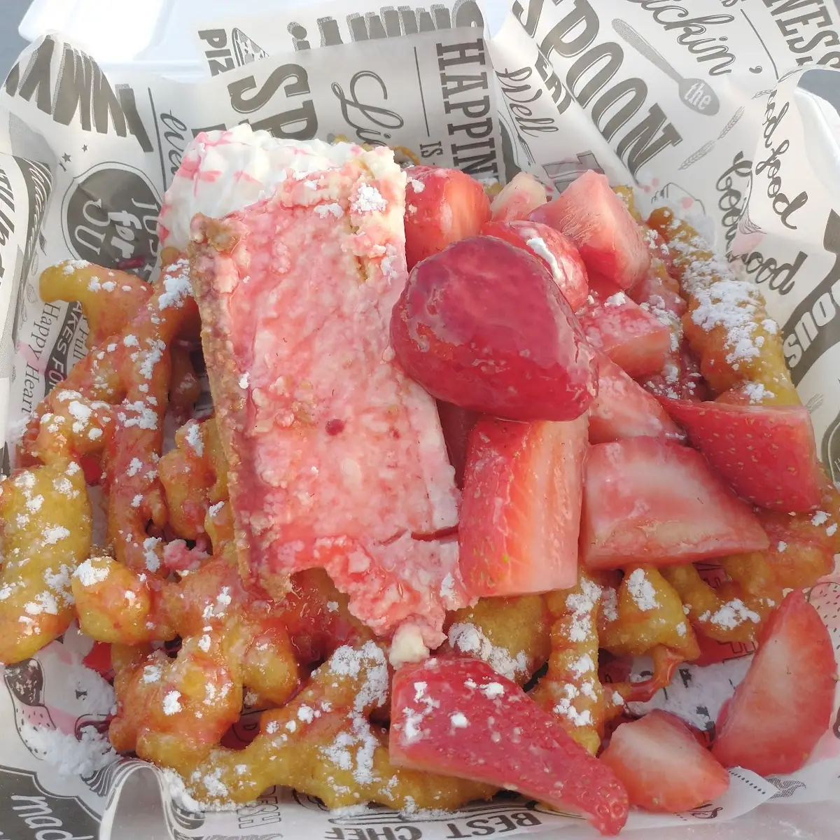 Strawberry Cheesecake Funnel Cake