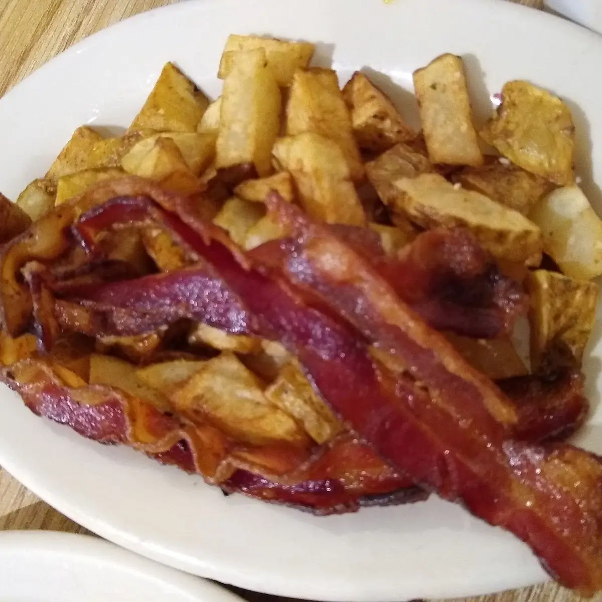 Side of Fried Potatoes and Bacon