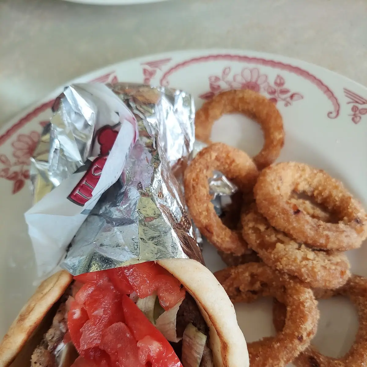Gyro with Onion Rings